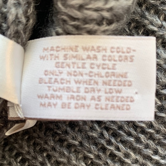 Chico's Gray Wool Blend Open Cardigan Soft Cable Knit Sweater - Picture 3 of 16